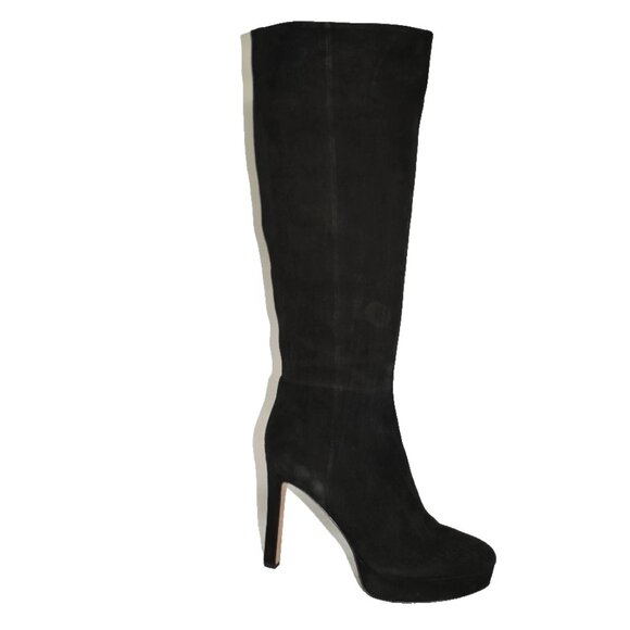 New! VERONICA BEARD Dali Knee High Stiletto Boot Size 8.5 Black Suede M DD396A - Picture 1 of 6